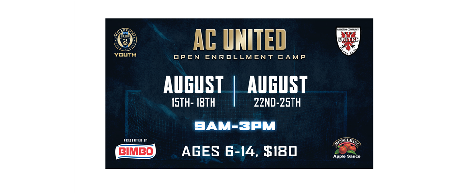 Registration open for Philadelphia Union / AC United Summer Camp